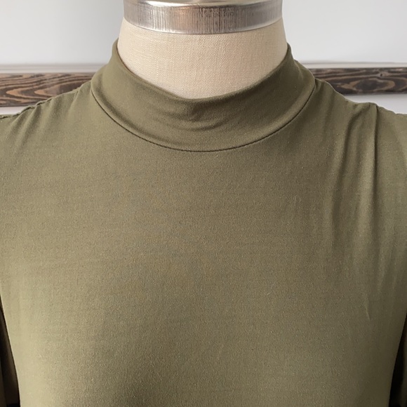 Hunter Green Mock Neck Dress - Picture 3 of 5